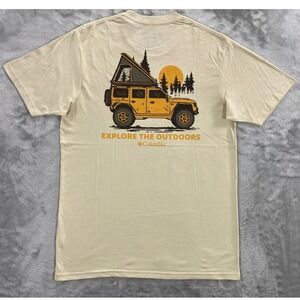Columbia CSC Explore The Outdoors Mens M Beige Jeep Graphic T-Shirt NWT